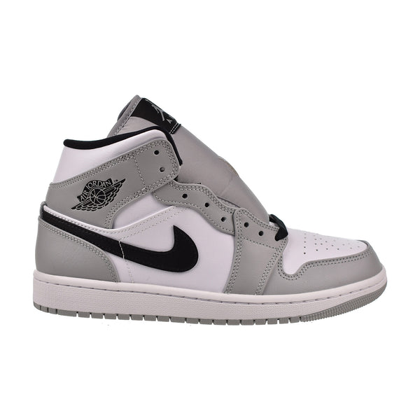 Jordan 1 Mid Men's Shoes Light Smoke Grey-White-Black 