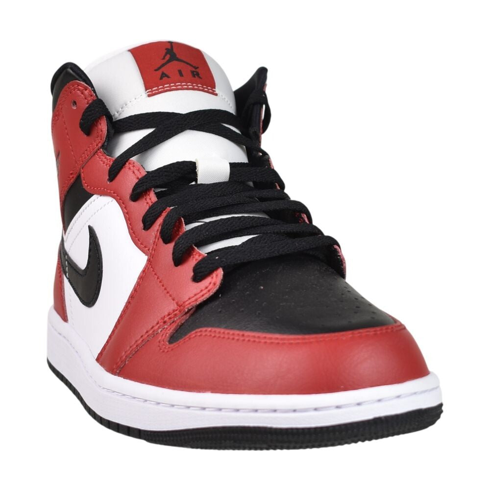 Jordan 1 Mid Men's Shoes Black/Black-Gym Red  554724-069