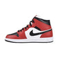 Jordan 1 Mid Men's Shoes Black/Black-Gym Red  554724-069