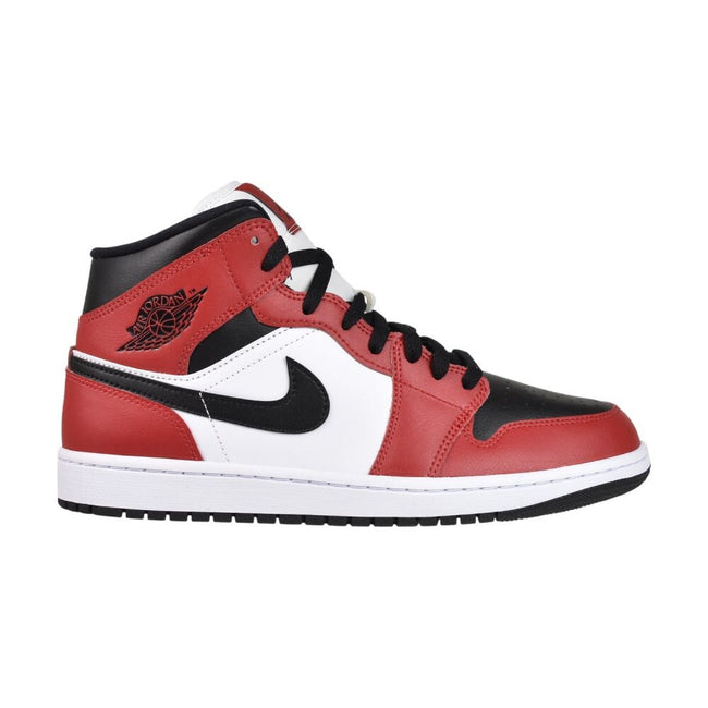 Jordan 1 Mid Men's Shoes Black/Black-Gym Red  554724-069