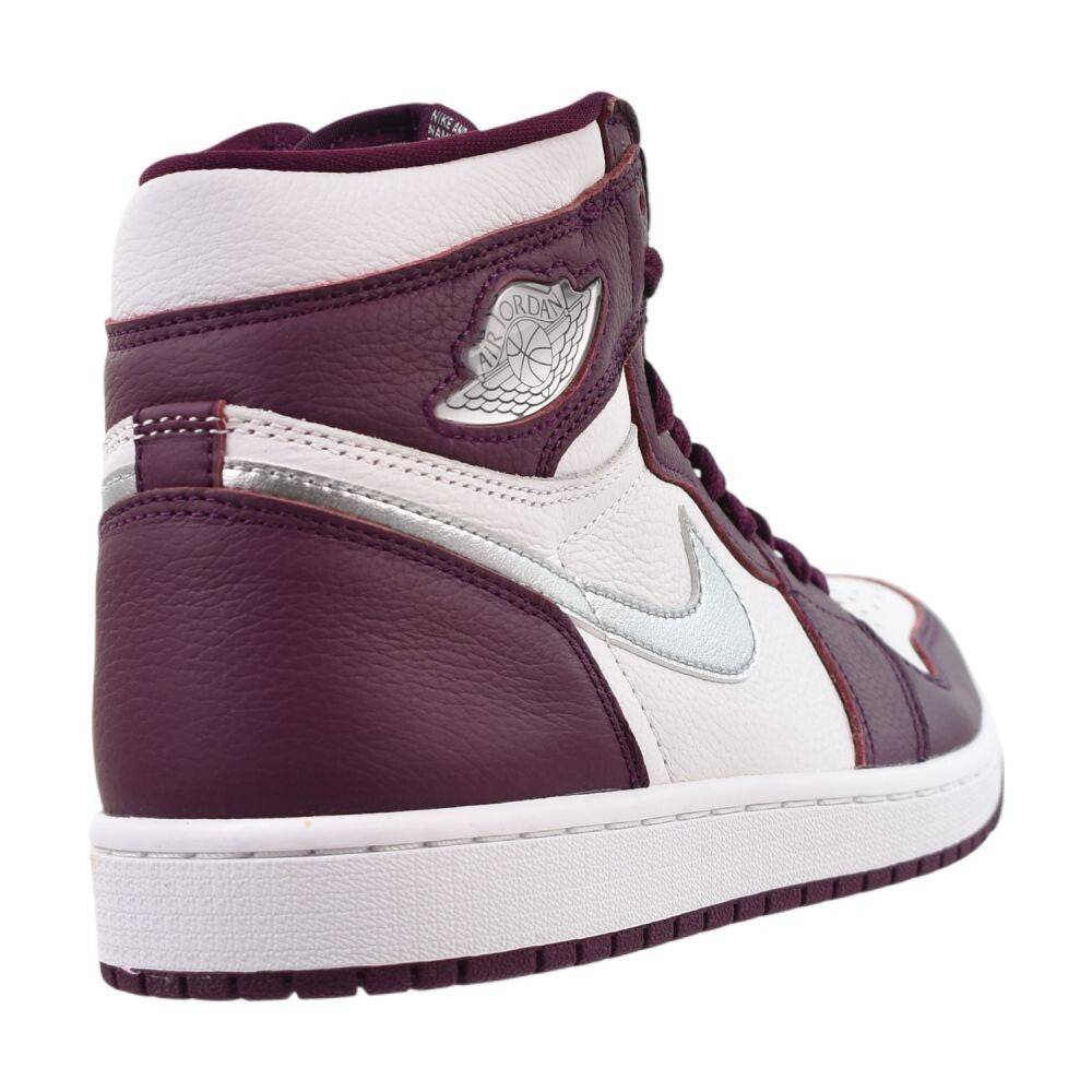 Air Jordan 1 Retro Hi OG Men's Shoes Bordeaux/Metallic Silver 555088-611