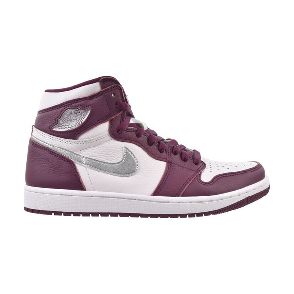 Air Jordan 1 Retro Hi OG Men's Shoes Bordeaux/Metallic Silver 555088-611
