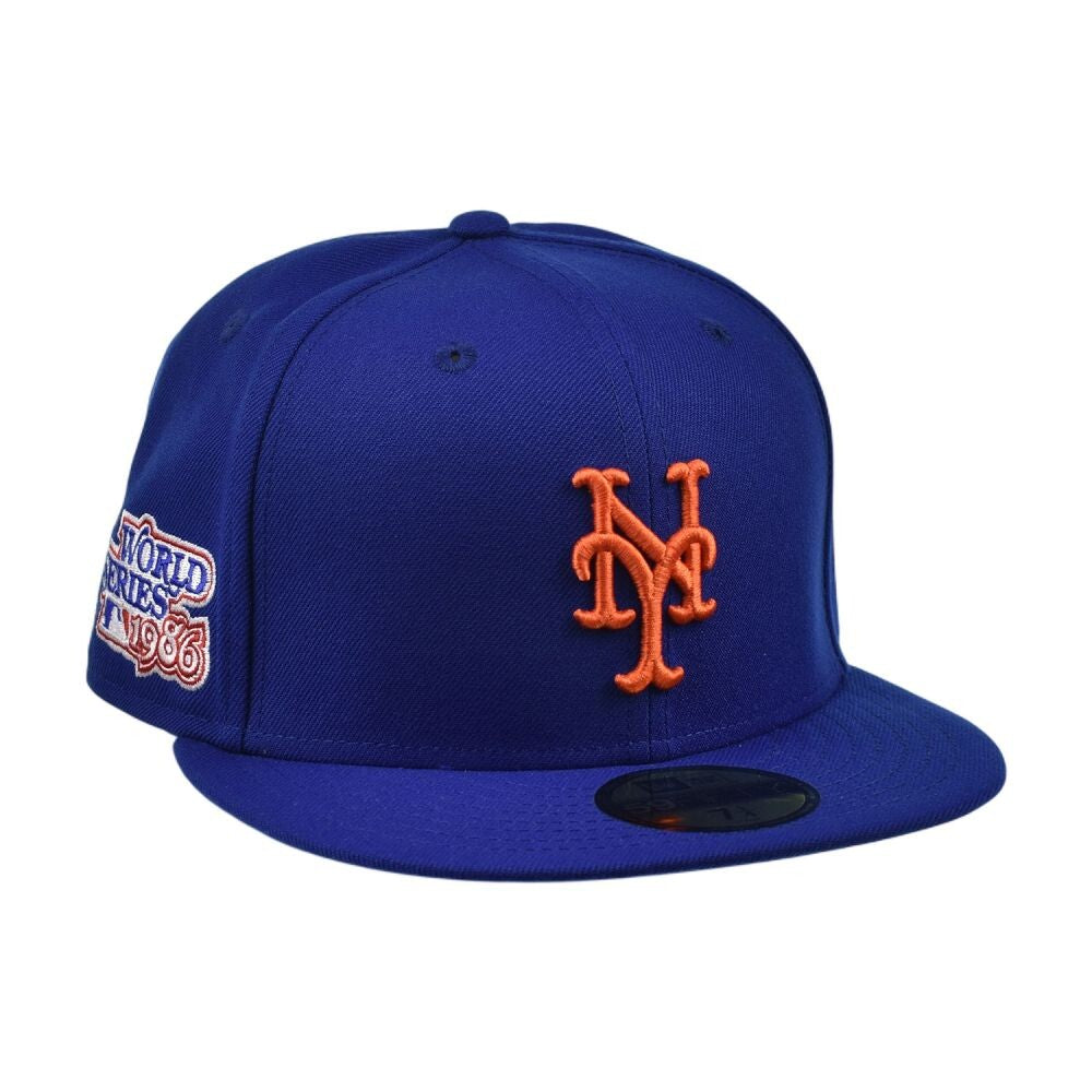 New Era NY Mets World Series 1986 Men's Fitted Hat Blue  60399390