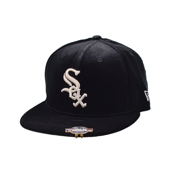 New Era MLB Chicago White Sox Velvet Visor Clip 59Fifty Men's Fitted Hat Black