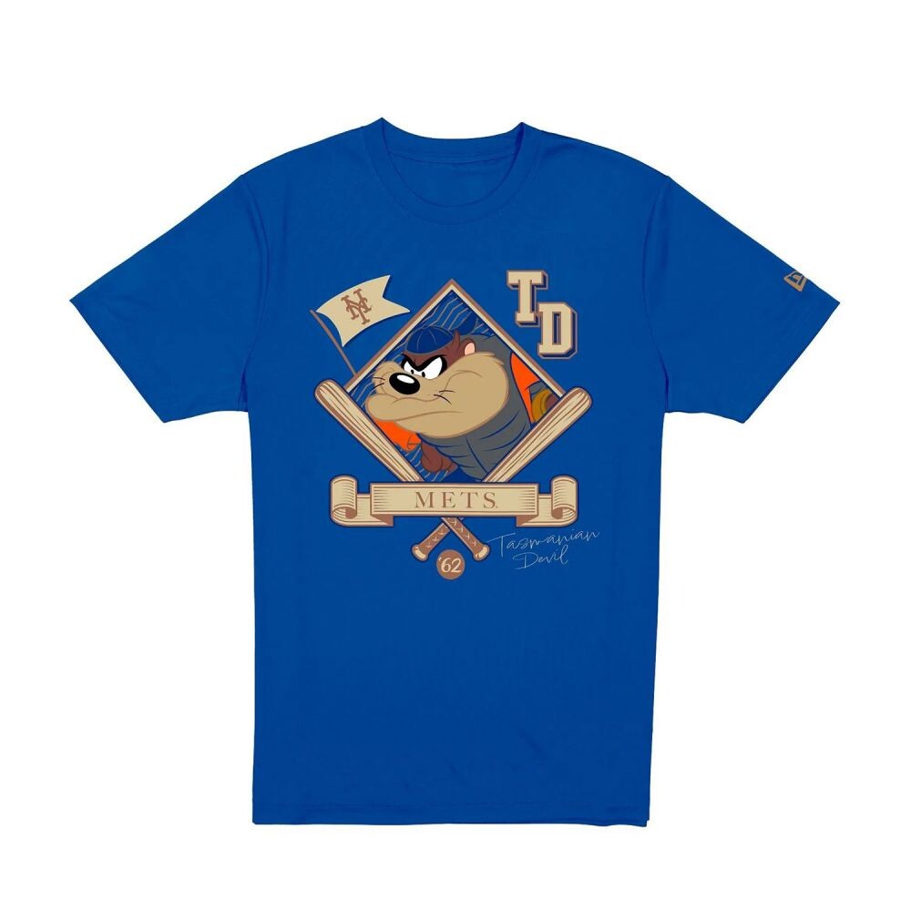 New Era Looney Tunes 'Tasmanian Devil' NY Mets Mens T-Shirt Blue 60857639
