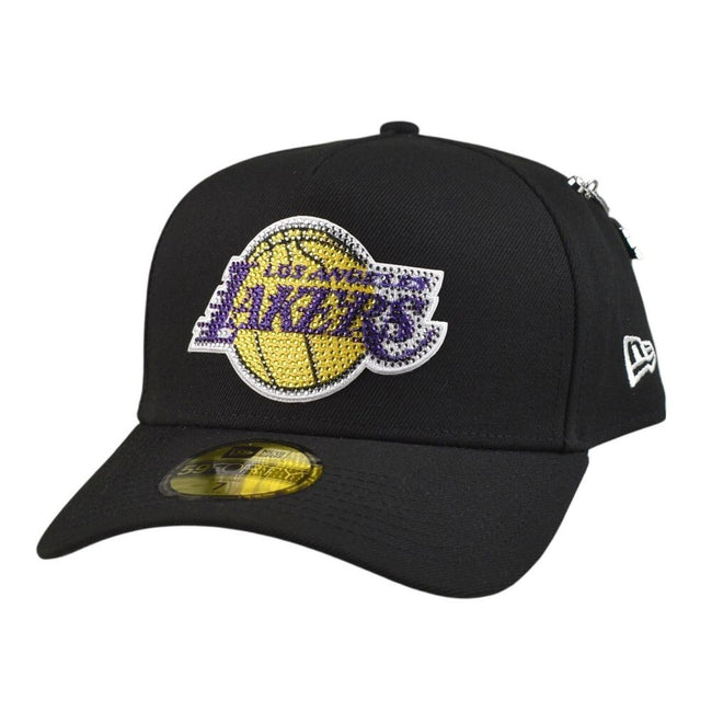 New Era NBA26 Draft LA Lakers Rhinestones Mens Fitted Hat Black 60861381