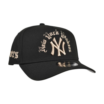 New Era NY Yankees Gothic Lettering Men's Snapback Hat Black 60876714