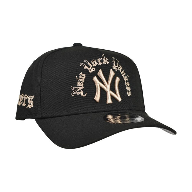 New Era NY Yankees Gothic Lettering Men's Snapback Hat Black 60876714