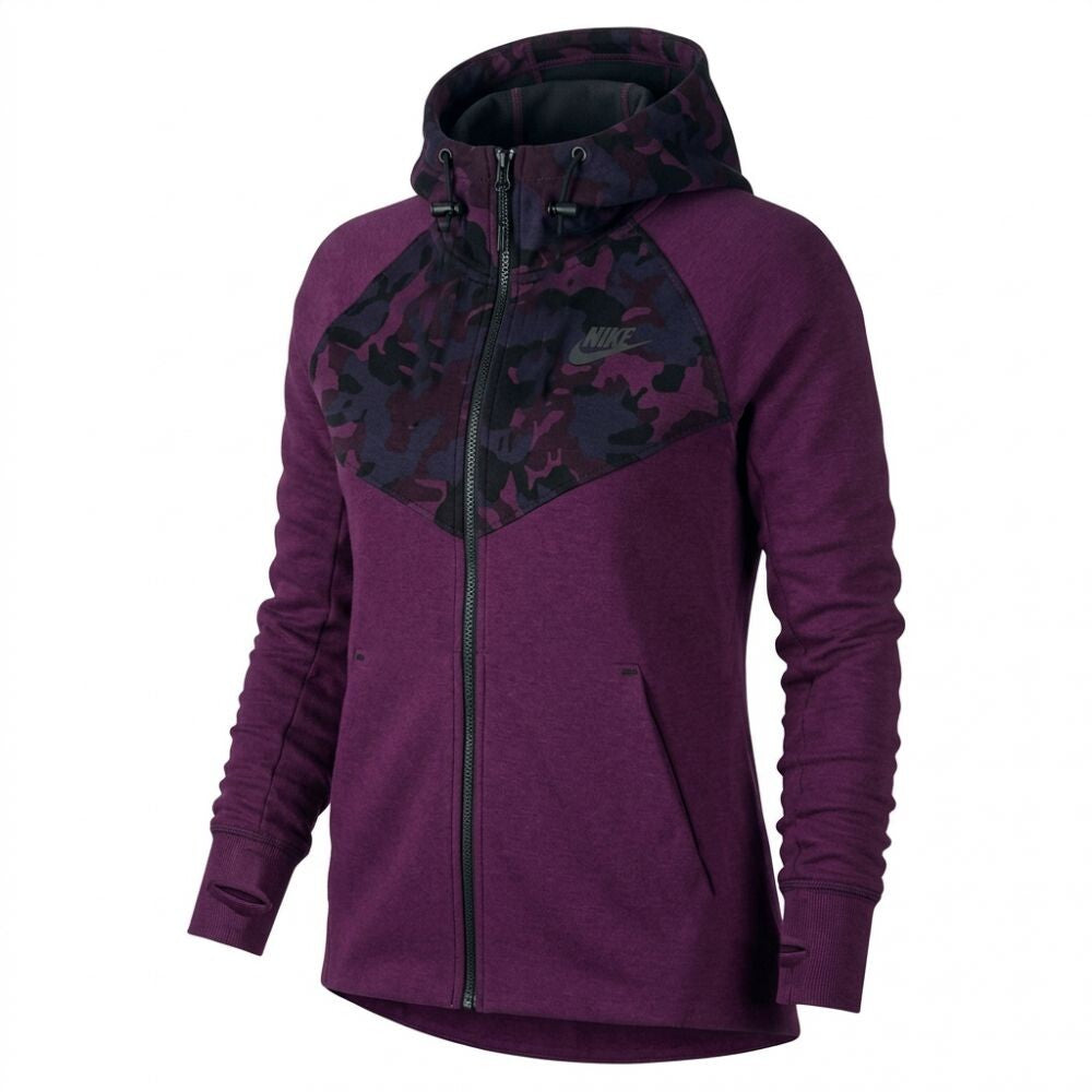 Nike Tech Fleece Fullzip Print Women's Hoodie Purple/Camo 685491-563