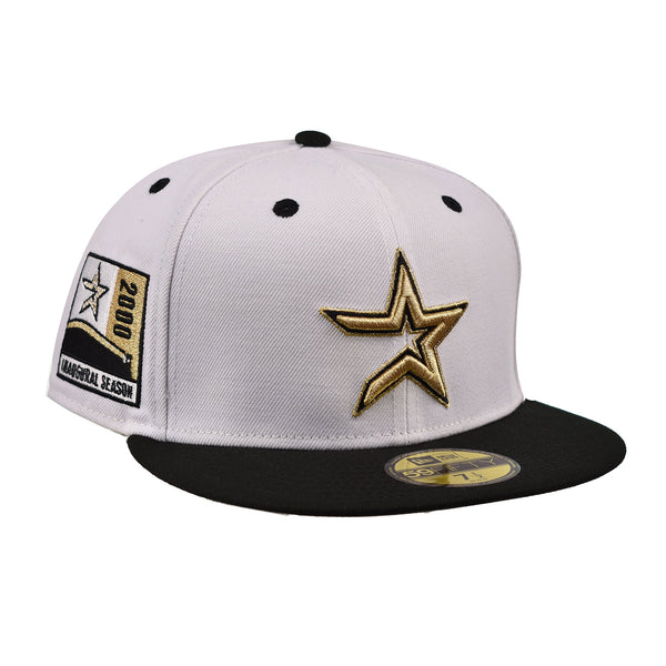 New Era Houston Astros Chrome 59Fifty Men's Fitted Hat White-Black