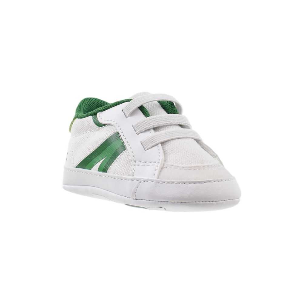 Lacoste L004 Crib Cub Toddlers' Shoes White/Green 746cub0001-082