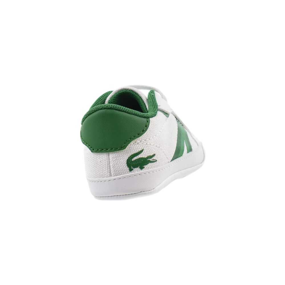Lacoste L004 Crib Cub Toddlers' Shoes White/Green 746cub0001-082