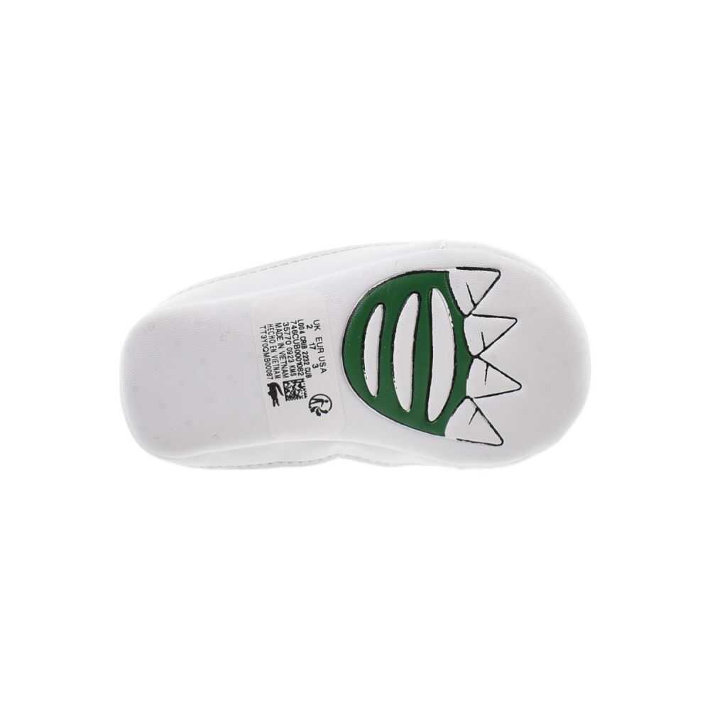 Lacoste L004 Crib Cub Toddlers' Shoes White/Green 746cub0001-082