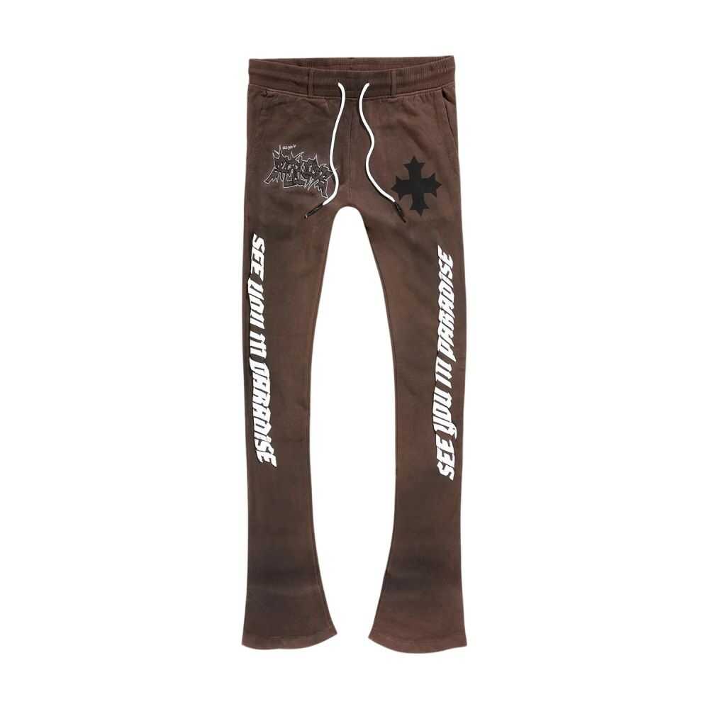 See You In Paradise SYIP Stacked Men's Sweatpants Brown 8641l-brown
