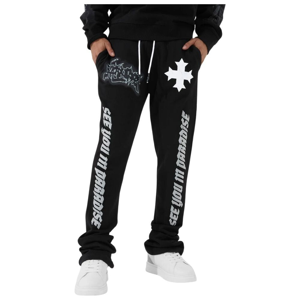 See You In Paradise SYIP Stacked Men's Sweatpants Jet Black 8641l-jb