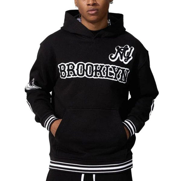 Jordan Craig Brooklyn Varsity Men's Hoodie Black/White 8802h-black