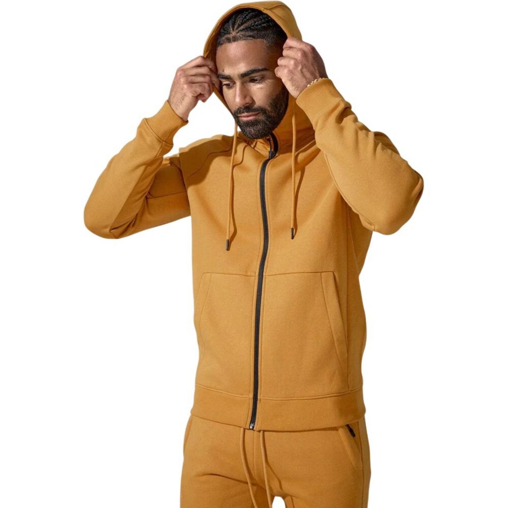 Jordan Craig Fleece Zipper Men's Hoodie Cognac 8890h-cognac