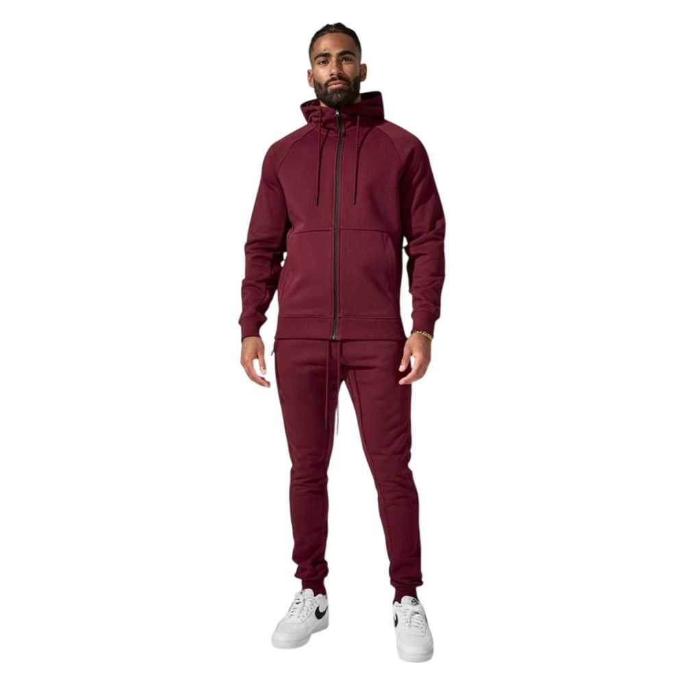 Jordan Craig Fleece Zipper Men's Hoodie Wine 8890h-wine