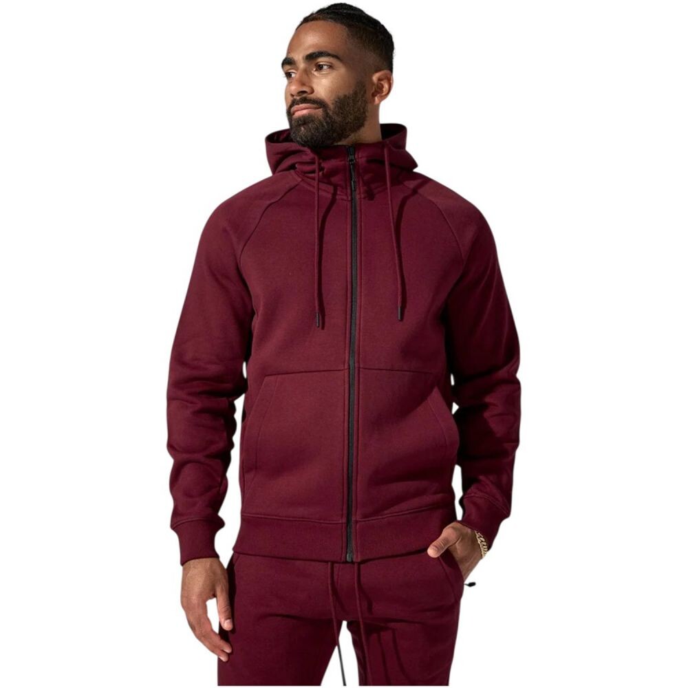 Jordan Craig Fleece Zipper Men's Hoodie Wine 8890h-wine