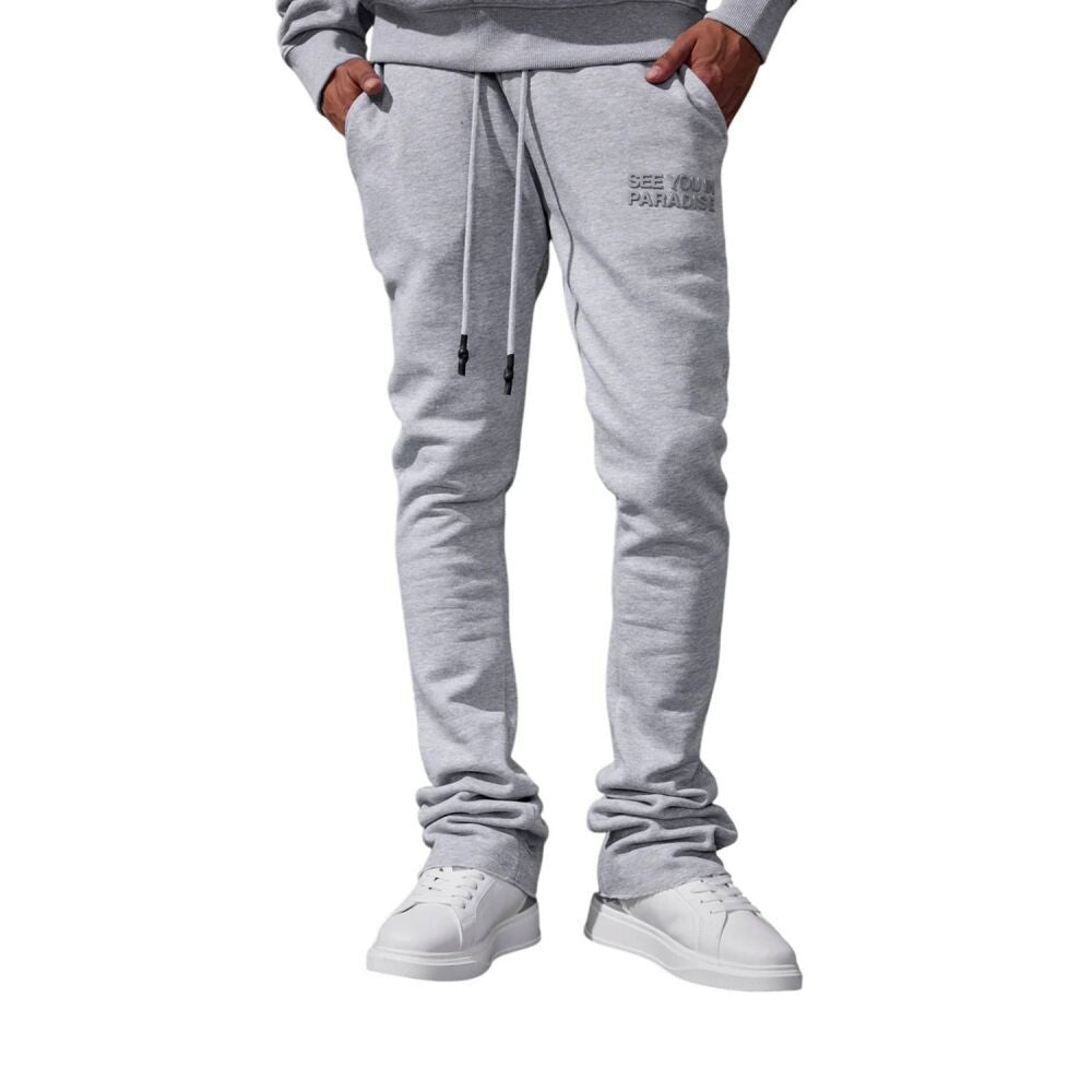 See You In Paradise Stacked Men's Sweatpants Heather Grey 8899l-hg