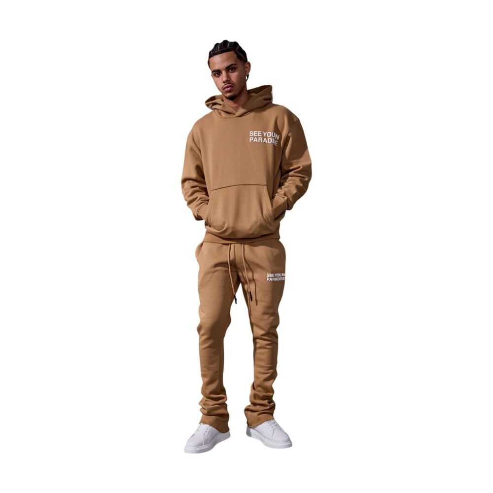 See You In Paradise SYIP Stacked Men's Sweatpants Mocha 8899l-mocha