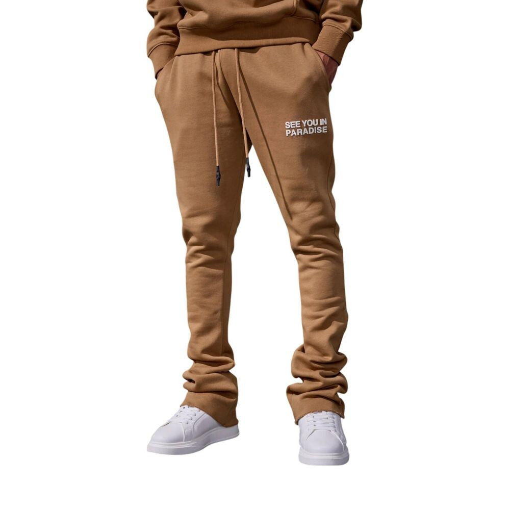 See You In Paradise SYIP Stacked Men's Sweatpants Mocha 8899l-mocha