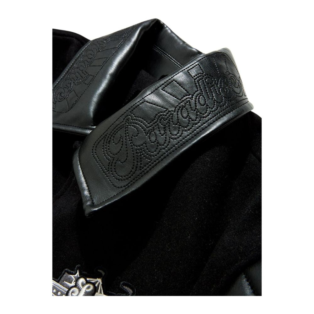 See You In Paradise Quilted PU Tiger Men's Varsity Jacket Noir 91667-noir