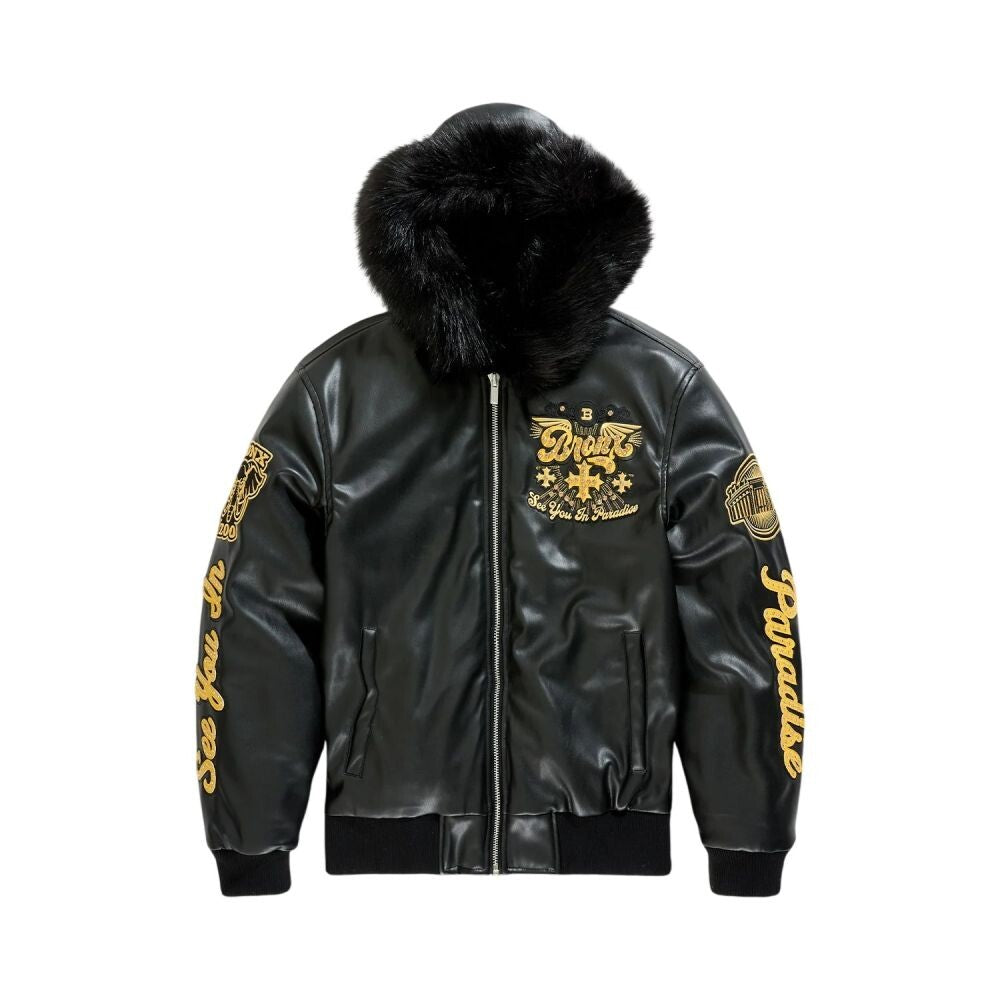 See You In Paradise Rhinestone Embroidery Mens Jacket Black 91680-black