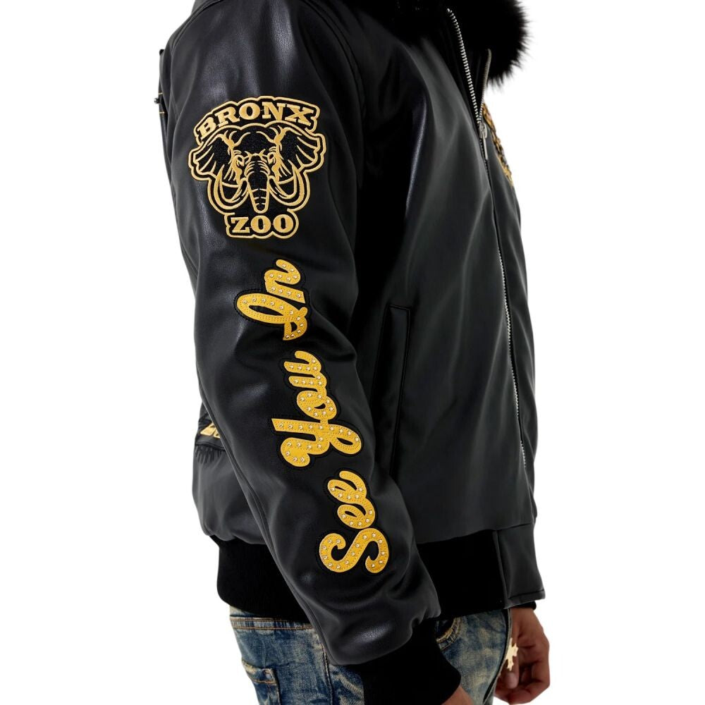 See You In Paradise Rhinestone Embroidery Mens Jacket Black 91680-black