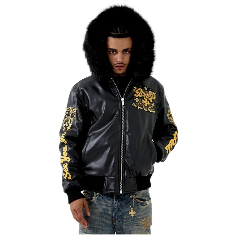 See You In Paradise Rhinestone Embroidery Mens Jacket Black 91680-black