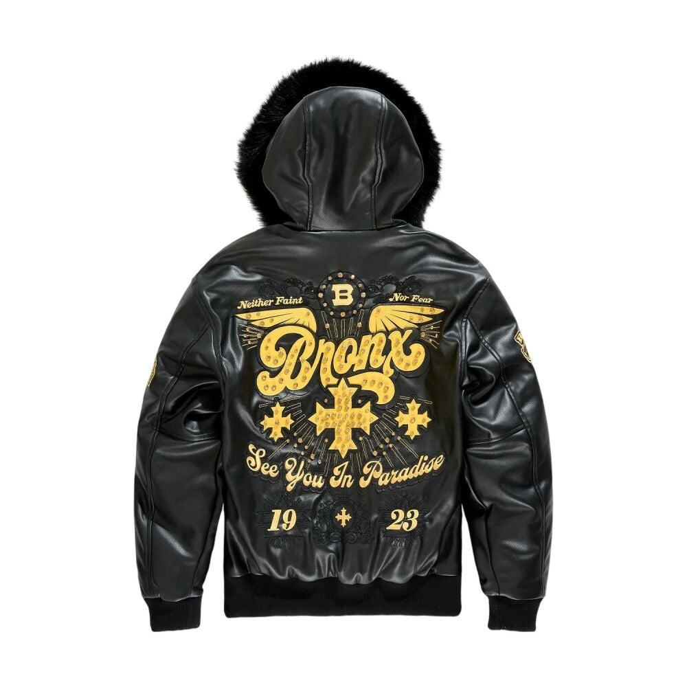 See You In Paradise Rhinestone Embroidery Mens Jacket Black 91680-black