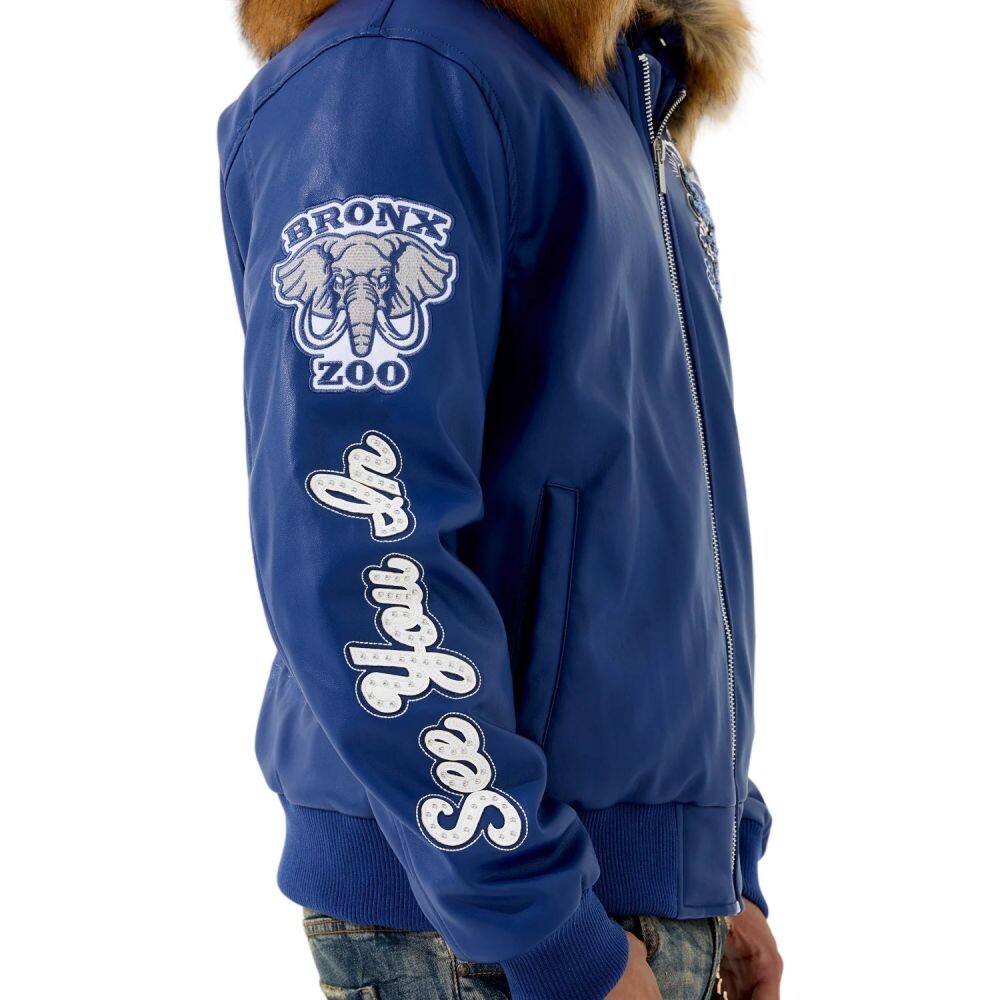 See You In Paradise Bronx Rhinestone Embroidery Men's Jacket Navy 91680-navy