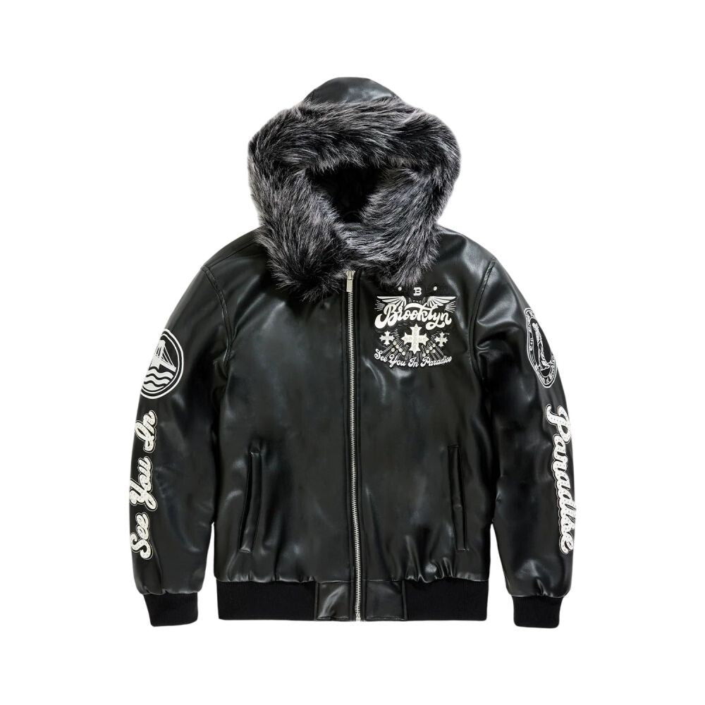 See You In Paradise Brooklyn Rhinestone Men's Jacket Black 91681-black