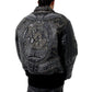 See You In Paradise NYC Embroidery Leather Men's Jacket Black 91682-Black