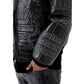 See You In Paradise NYC Embroidery Leather Men's Jacket Black 91682-Black