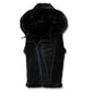 Jordan Craig El Jefe Shearling Men's Hooded Moto Vest Black 9373v-b
