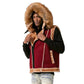 Jordan Craig El Jefe Shearling Men's Hooded Moto Vest Burgundy 9373v-bg