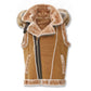 Jordan Craig El Jefe Shearling Men's Hooded Moto Vest Cognac 9373v-c