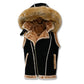 Jordan Craig El Jefe Shearling Men's Hooded Moto Vest Dark Roast 9373v-dr