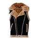 Jordan Craig El Jefe Shearling Men's Hooded Moto Vest Dark Roast 9373v-dr
