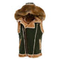 Jordan Craig El Jefe Shearling Mens Hooded Moto Vest Olive Green 9373v-o