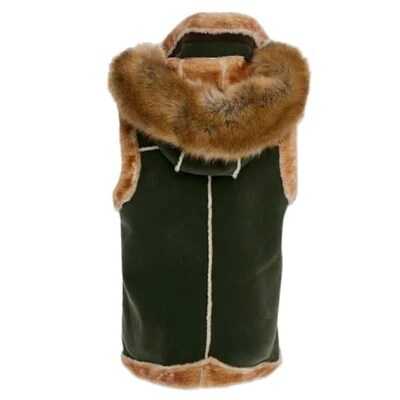 Jordan Craig El Jefe Shearling Mens Hooded Moto Vest Olive Green 9373v-o