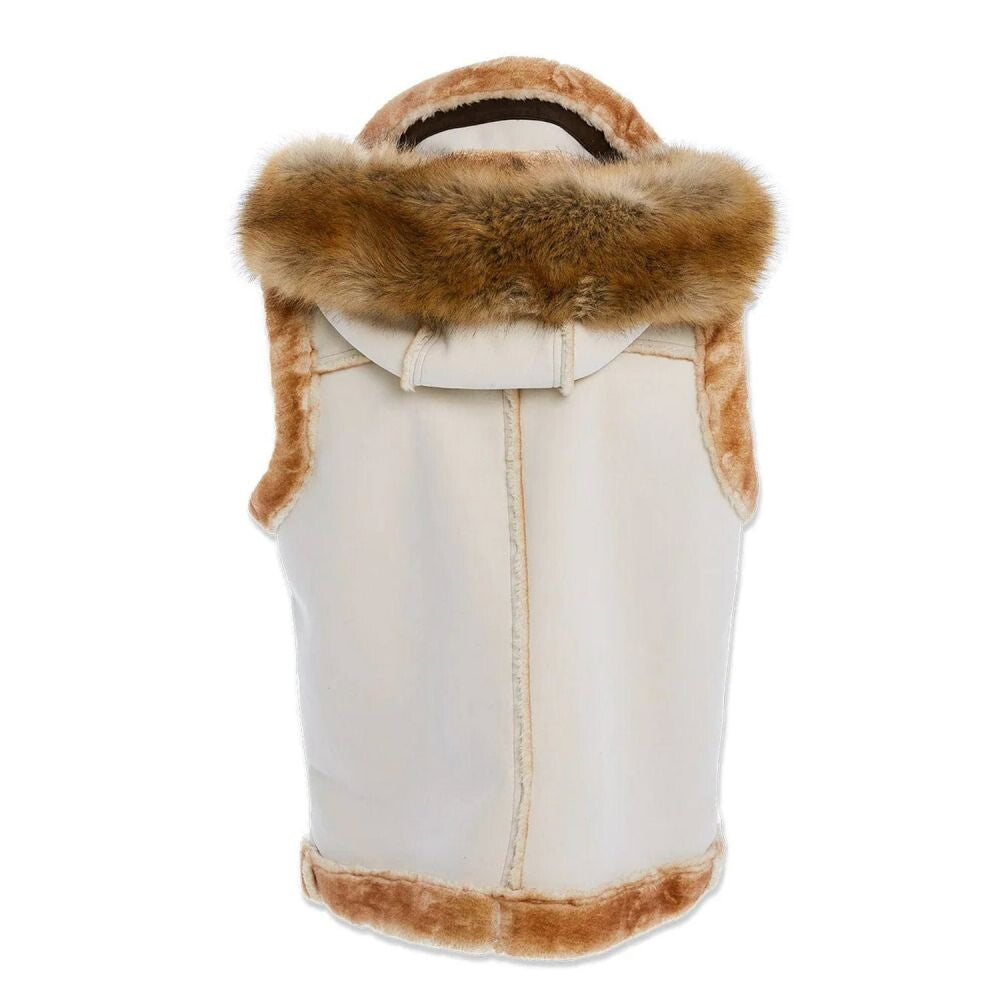 Jordan Craig El Jefe Shearling Mens Hooded Moto Vest Olive Sand 9373v-s