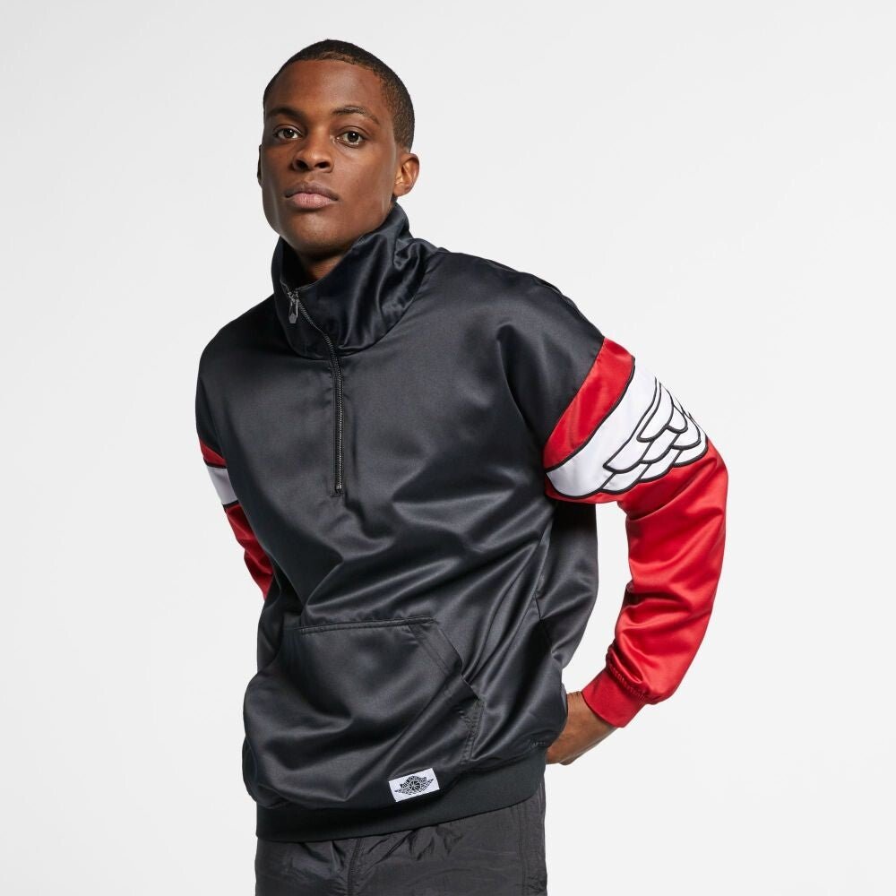 Air Jordan Classic Wings Quarter Zip Men's Jacket Black-Red ao0406-011