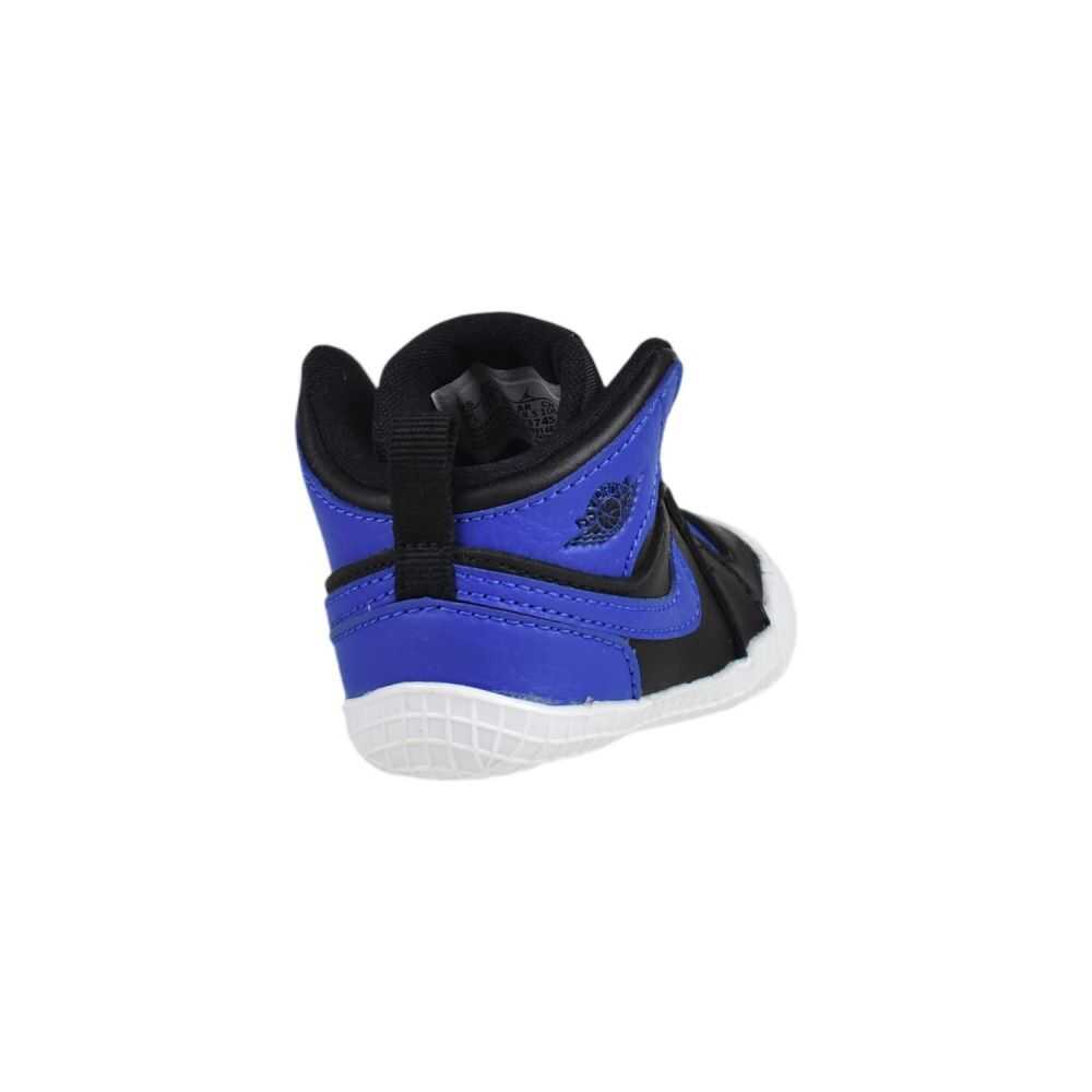 Jordan 1 Crib Bootie Black/Varsity Royal-White at3745-007