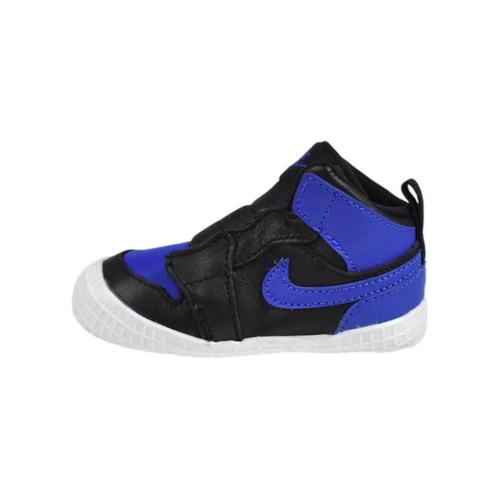 Jordan 1 Crib Bootie Black/Varsity Royal-White at3745-007