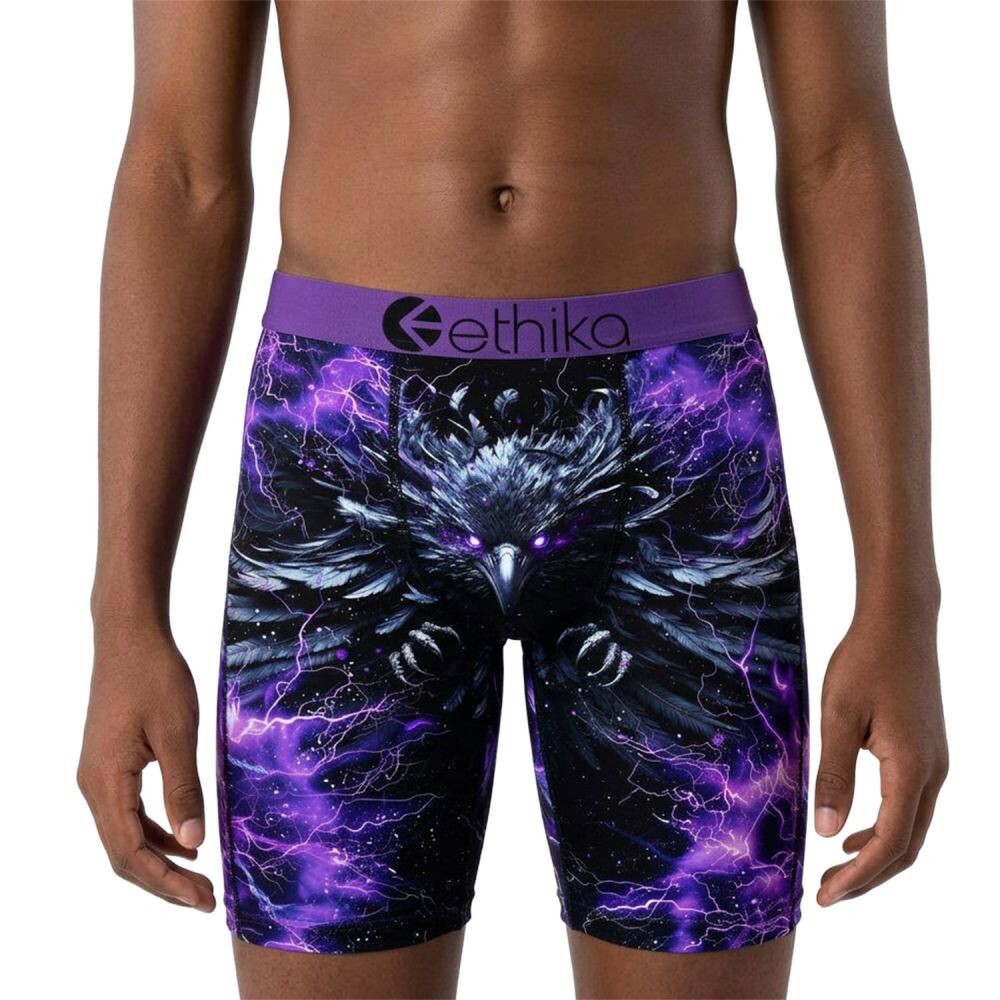 Ethika Flock Kids' Boxers Black/Purple bfaaag2511-bkp
