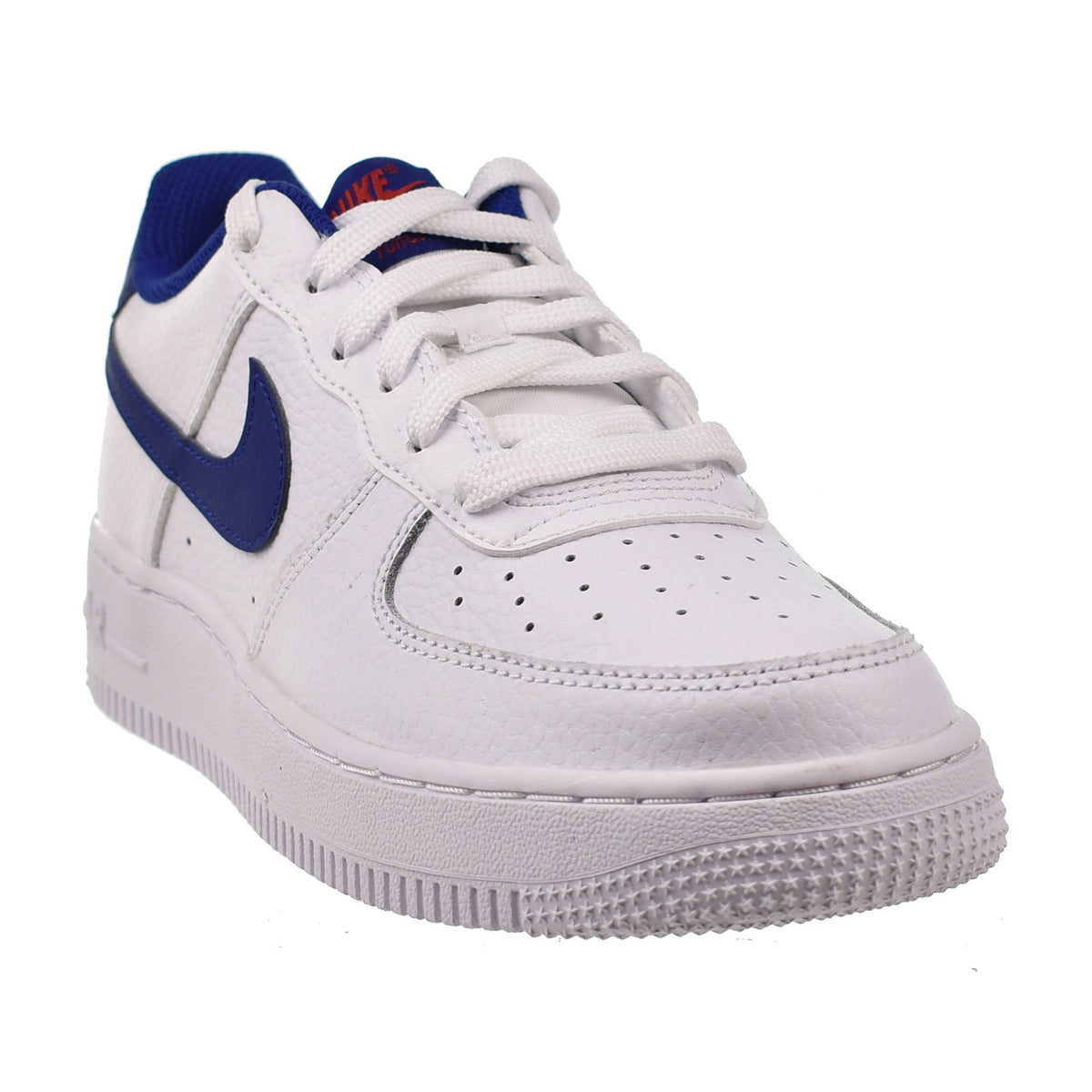 Nike Air Force 1 Low (GS) Big Kids' Shoes White-Deep Royal Blue