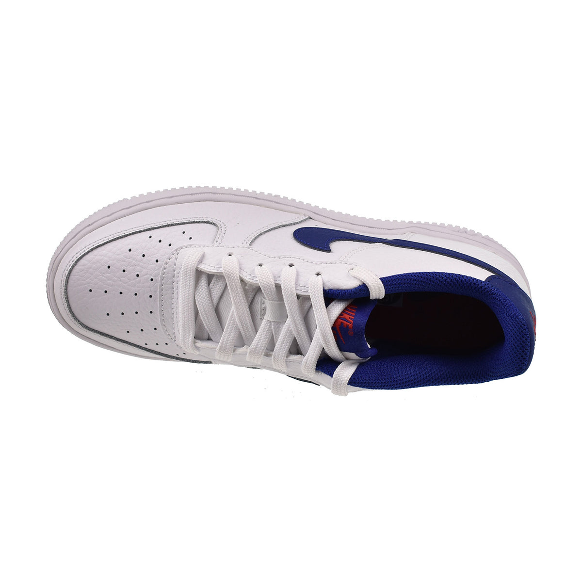 Nike Air Force 1 Low (GS) Big Kids' Shoes White-Deep Royal Blue