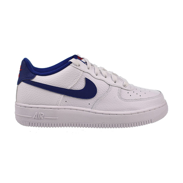 Nike Air Force 1 Low (GS) Big Kids' Shoes White-Deep Royal Blue